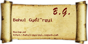 Behul Györgyi névjegykártya